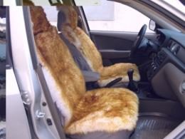 Накидка  Jolly Extra  бежево-коричневый  (австралийская овчина)+подарок - фото