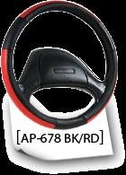Оплетка для руля кожа с 3 вставками черно красная ap-678 bkrd - фото