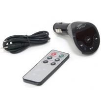 USB MP3 плеер FM трансмиттер с дисплеем и пультом ДУ(черный) - фото