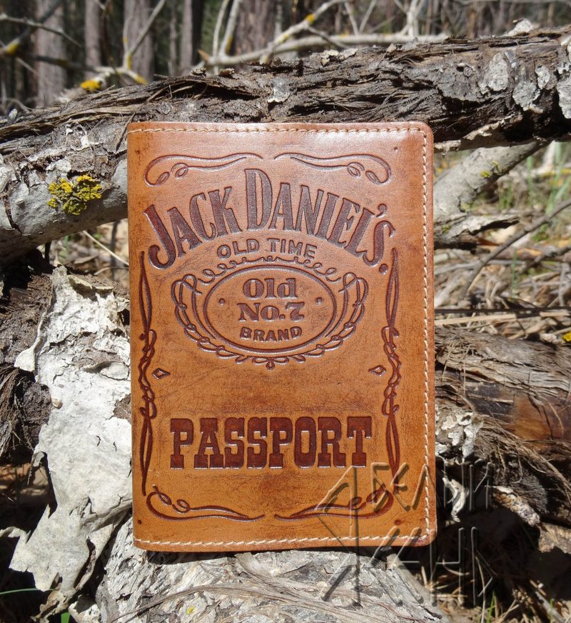 Обложка на паспорт Jack Daniels 14 27 01 - фото