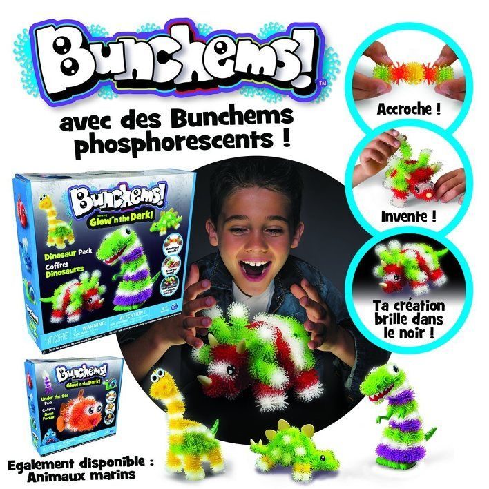 Светящийся в темноте! Bunchems MegaPack Glow`n the dark 200+ Чудо машинка вспыш в подарок! - фото