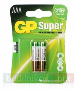 Батарейки GP Super Alkaline (LR03-AAA) (Упаковка 2 штуки) - фото