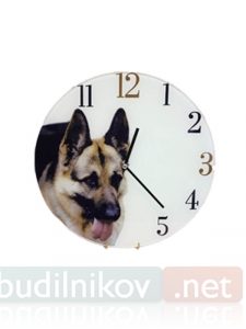 Настенные часы 30 см Немецкая овчарка - фото