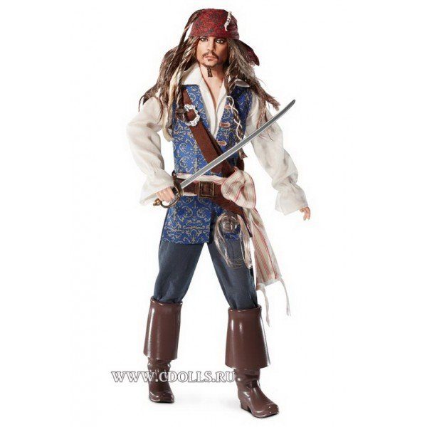 Кукла Barbie Captain Jack Sparrow (Барби Капитан Джек Воробей из фильма «Пираты Карибского моря») - фото