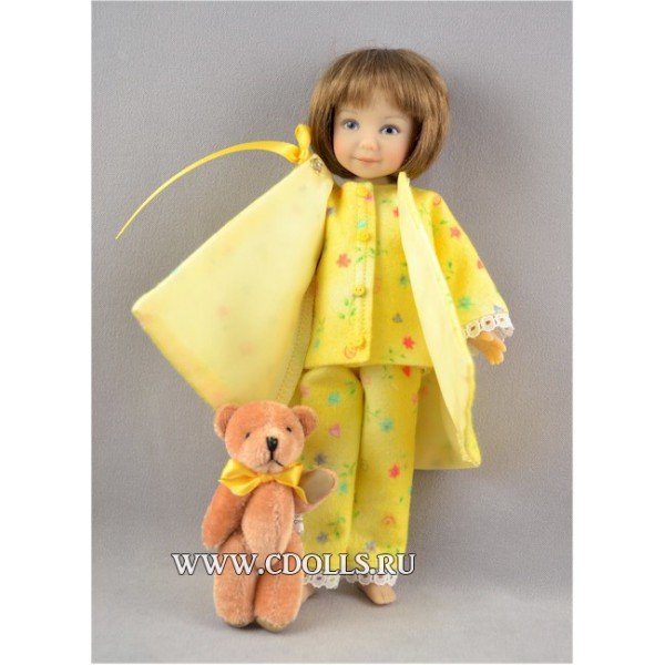 Комплект Heartstring Golden Morning Pajama and Robe Set (Пижама и Халат Золотое утро для кукол Хартстринг) - фото