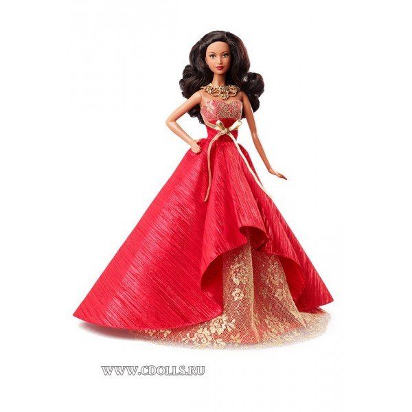 Кукла Barbie 2014 Holiday African American (Барби Праздничная 2014 афроамериканка) - фото