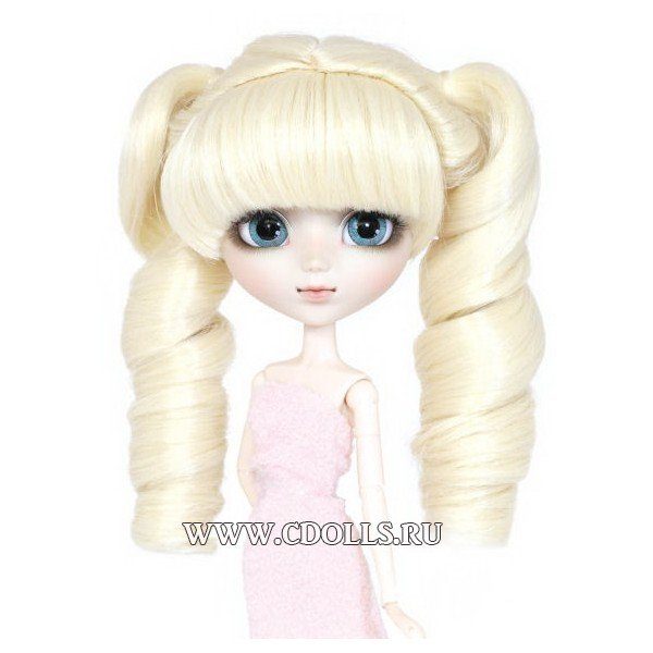 Парик с закрученными хвостиками размер 22-25 см для кукол Pullip (Пуллип) / DAL (Дал) / Byul (Биул) / Isul (Исул) / Taeyang (Таянг), Groove inc - фото
