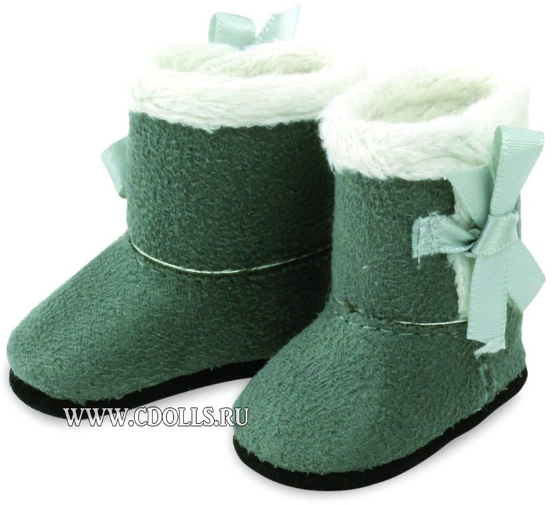 Petitcollin Grey and white boots (Серо-белые сапоги для кукол Минуш 34 см) - фото