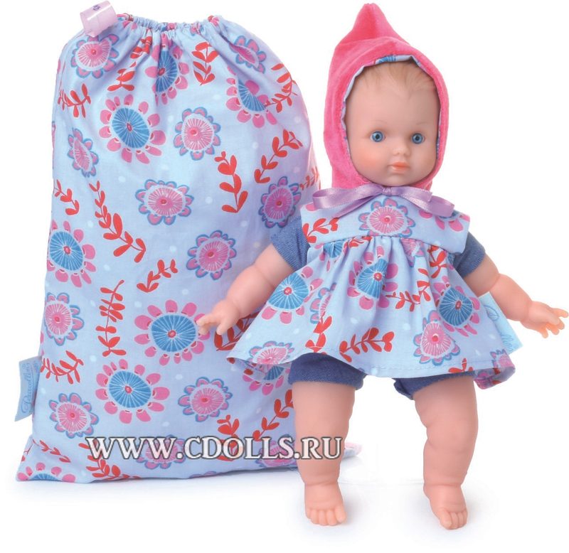 Кукла Petitcollin Ecolo Leo In Blue Floral Dress (Петитколин Эколо Лео в голубом платье) - фото