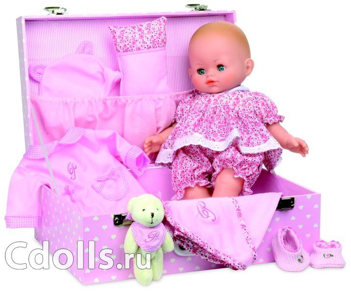 Кукла Petitcollin Baby doll Capucine in suitcase (Петитколлин Капучине в чемодане) - фото