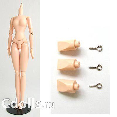 Obitsu Body Female Soft Bust Type M with Magnet Whity (Обитсу женское тело куклы 27 см с магнитами белый цвет грудь M) - фото