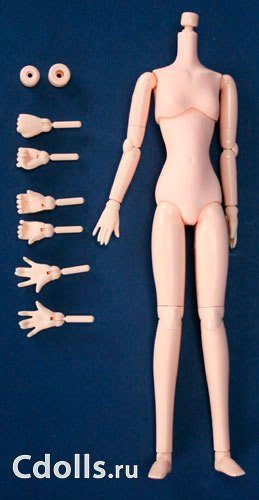 Obitsu Body SBH Female - Bust Size S no Magnet Natural (Обитсу женское тело куклы 23 см прорезиненное без магнитов натуральный цвет грудь S) - фото