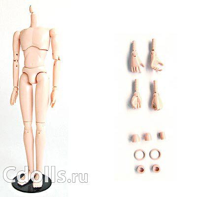 Obitsu Male Slim - New Model with Magnet Whity (Обитсу мужское тело куклы 27 см стройное с магнитами белый цвет) - фото