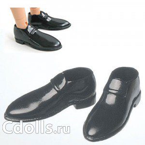 Obitsu Leather Shoes Male Black (Туфли мужские черные для кукол Обитсу 21, 23, 25, 27 см) - фото