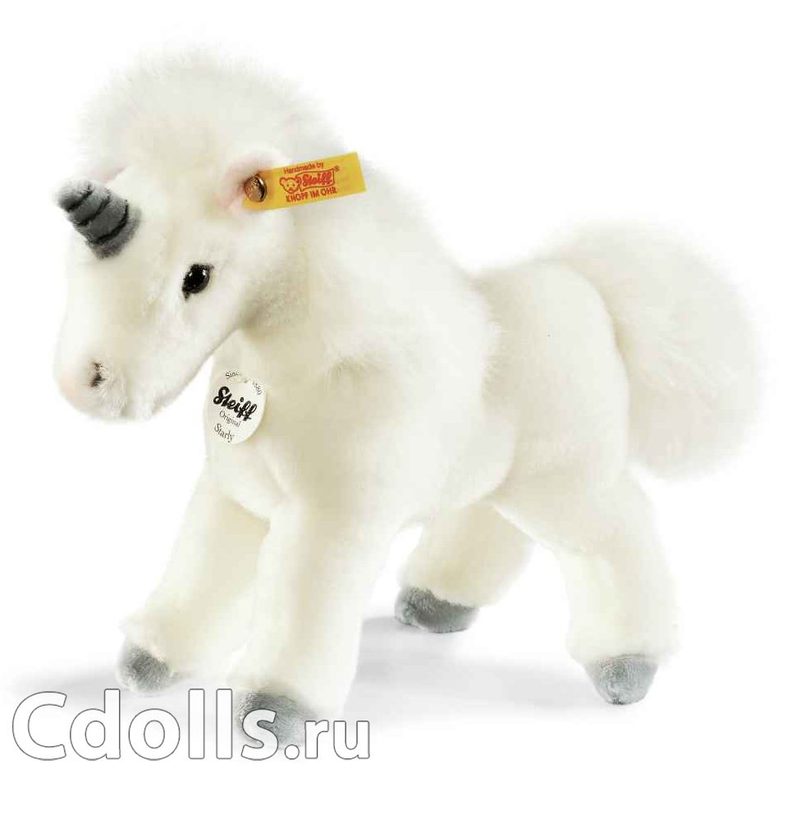 Мягкая игрушка Steiff Starly Unicorn white (Штайф Единорог Старли белый 16 см) - фото