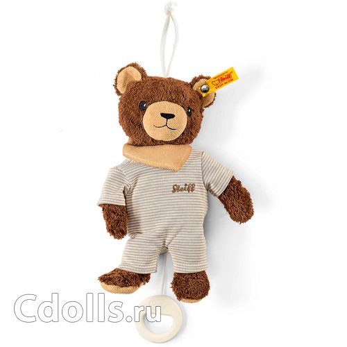 Мягкая игрушка Steif Basti Bear Music Box (Штайф Мишка Басти с музыкальной шкатулкой бежево-коричневый 20 см) - фото