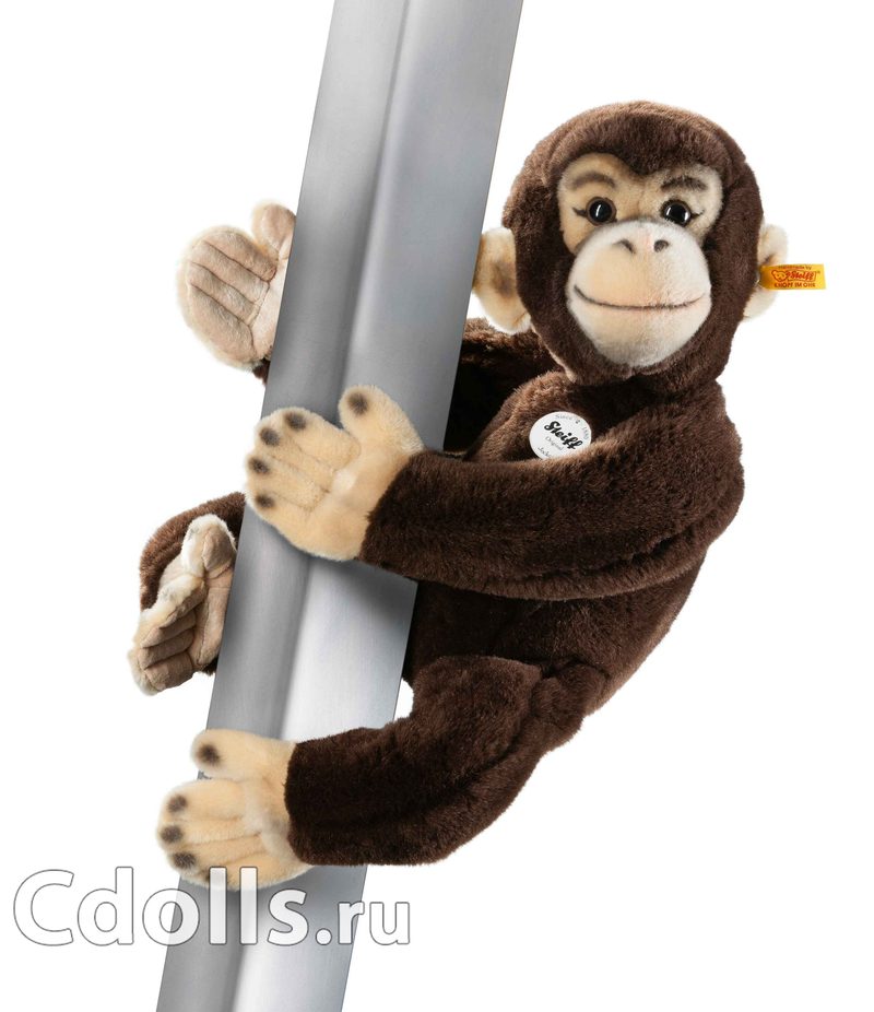 Мягкая игрушка Steiff Jocko Magnetic Chimpanzee (Штайф Шимпанзе Джоко с магнитами темно-коричневый 50 см) - фото