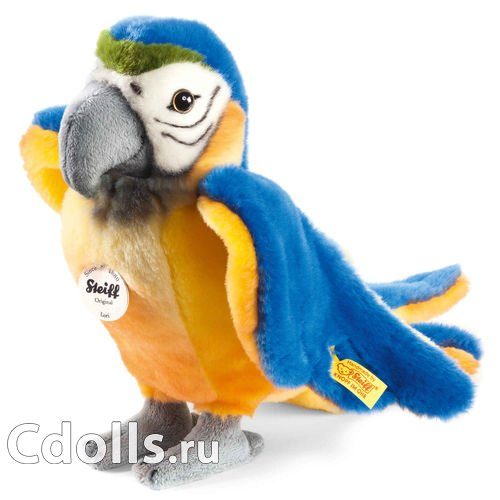 Мягкая игрушка Steiff Lori Parrot (Штайф Попугайчик Лори синий/желтый 26 см) - фото