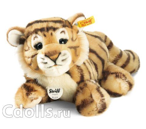 Мягкая игрушка Steiff Radjah Baby Dangling Tiger (Штайф Тигренок Раджа бежево-коричневый 28 см) - фото