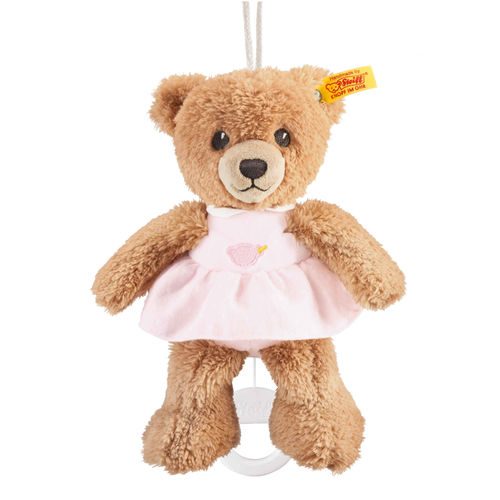 Мягкая игрушка Steiff Sleep Well Bear Music Box pink (Штайф Мишка Крепкий сон с музыкальной шкатулкой розовый 20 см) - фото