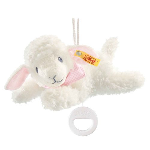 Мягкая игрушка Steiff Sweet Dreams Lamb Music Box pink (Штайф Барашек Сладкие сны с музыкальной шкатулкой розовый 25 см) - фото