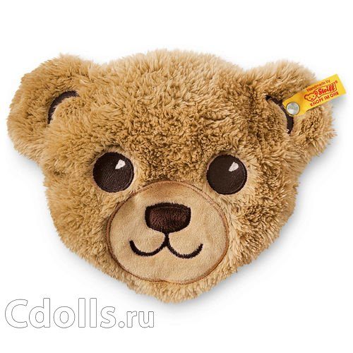 Мягкая игрушка Steiff Bear Head Heat Cushion (Штайф Подушка-грелка в виде головы медвежонка бежевый 20 см) - фото