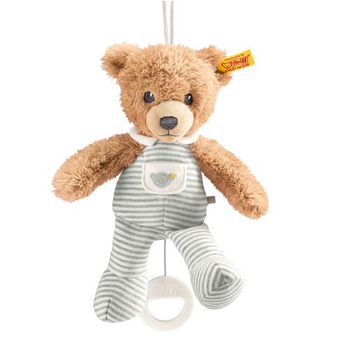 Мягкая игрушка Steiff Sleep Well Bear Music Box grey (Штайф Мишка Крепкий сон с музыкальной шкатулкой серый 20 см) - фото