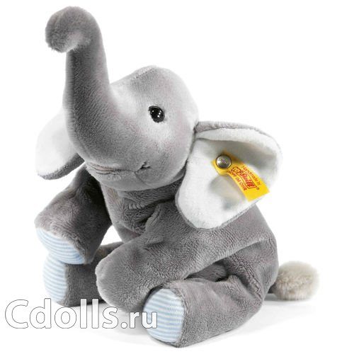 Мягкая игрушка Steiff Little Floppy Trampili Elephant (Штайф Мягкий Слоненок Трампили серый 22 см) - фото