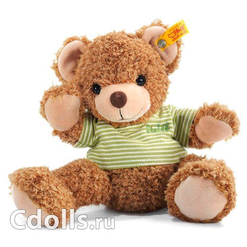 Мягкая игрушка Steiff Happy Friend Knuffi Teddy bear (Штайф Счастливый друг Мишка Тедди Кнуффи коричневый 28 см) - фото