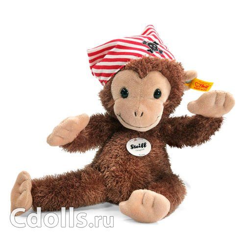 Мягкая игрушка Steiff Happy Friend Scotty monkey (Штайф Счастливый друг Обезьянка Скотти коричневая 28 см) - фото