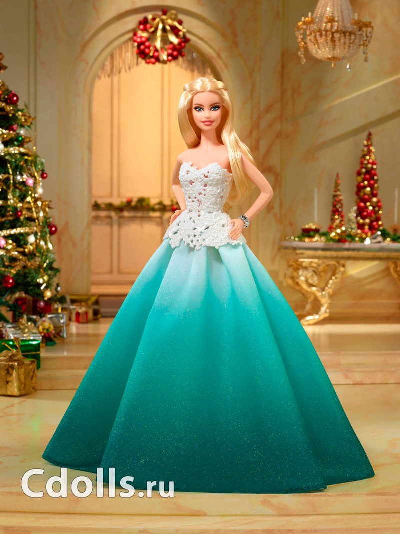 Кукла Barbie 2016 Holiday (Барби Праздничная 2016 в наряде цвета морской волны) - фото
