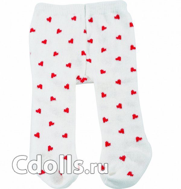 Gotz Tights In Red Hearts Size S (Колготки в красные сердечки для кукол Готц 30 - 33 см) - фото