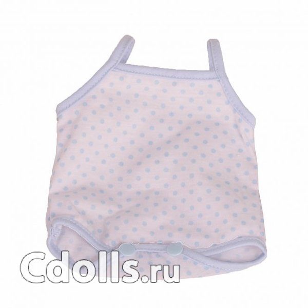 Gotz Polka - Dot Blue Bodysuit Size S (Боди в голубой горошек для кукол Готц 30 - 33 см) - фото