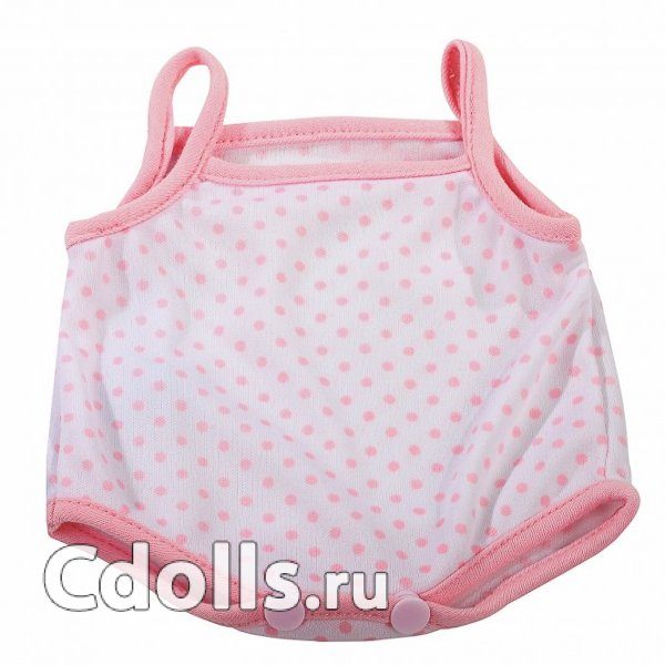 Gotz Polka - Dot Pink Bodysuit Size M (Боди в розовый горошек для кукол Готц 42 - 46 см) - фото