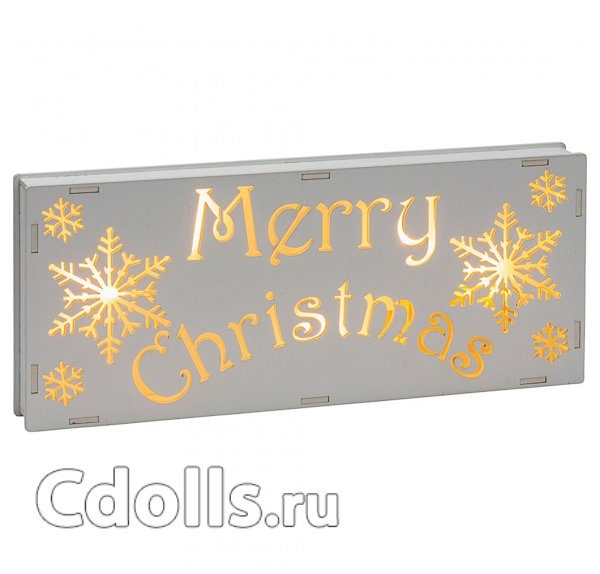 Suki Табличка Merry Christmas с подсветкой из коллекции Замороженный лес - фото