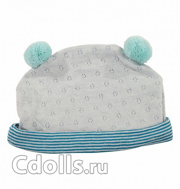 Gotz Blue Striped Hat Size M/XL (Голубая шапочка в полоcку для кукол Готц 42 - 50 см) - фото