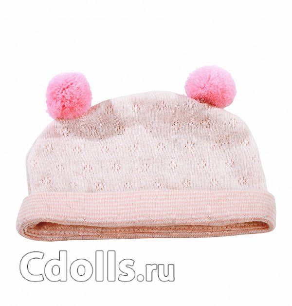 Gotz Pink Striped Hat Size S (Розовая шапочка в полоску для кукол Готц 30 - 33 см) - фото
