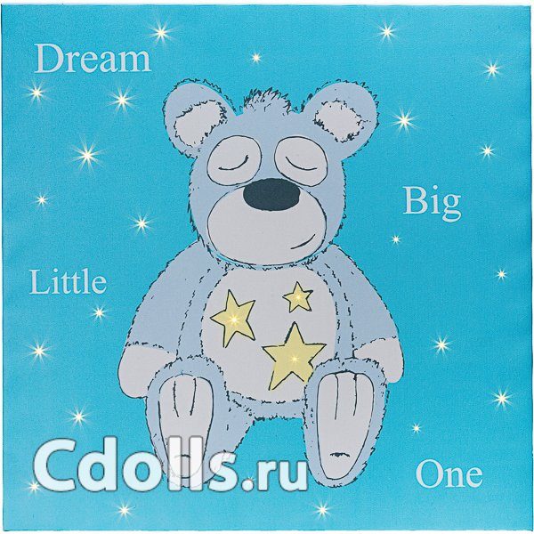 Настенный ночник Suki Bedtime Buddies Light-Up Wall Canvas Snoozie Bear (Зуки Мишка Снузи) - фото