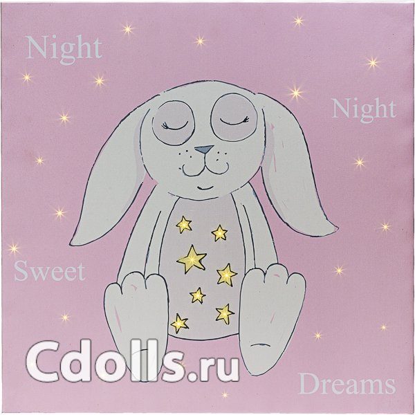 Настенный ночник Suki Light-Up Wall Canvas Flop Rabbit (Зуки ночник Кролик Флоп) - фото
