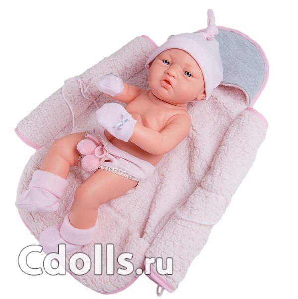 Кукла Paola Reina Pikolin Baby Girl In Pink/Grey (Паола Рейна Пупс Девочка в серо-розовом наряде) - фото