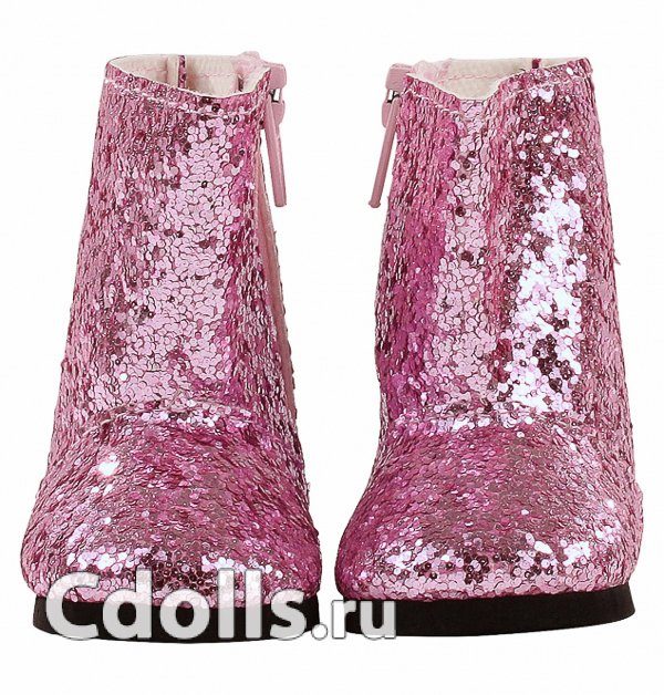Gotz Boots Glitter Pink Size M/XL (Розовые блестящие сапоги для кукол Готц 42 - 50 см) - фото