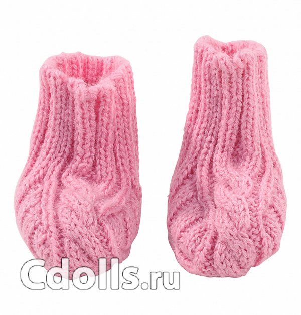 Gotz Pink Knitted Socks Size M/XL (Розовые вязаные носки для кукол Готц 42 - 50 см) - фото