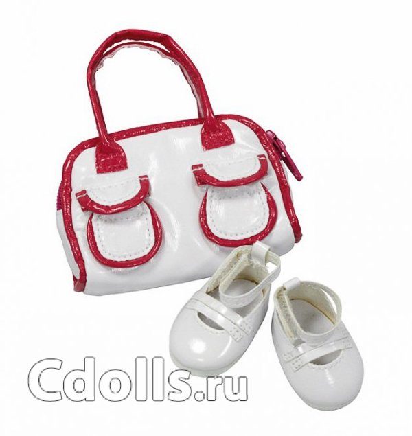 Gotz Patent Bag and Shoes Set size XL (Набор лаковых аксессуаров для кукол Готц 45 - 50 см) - фото