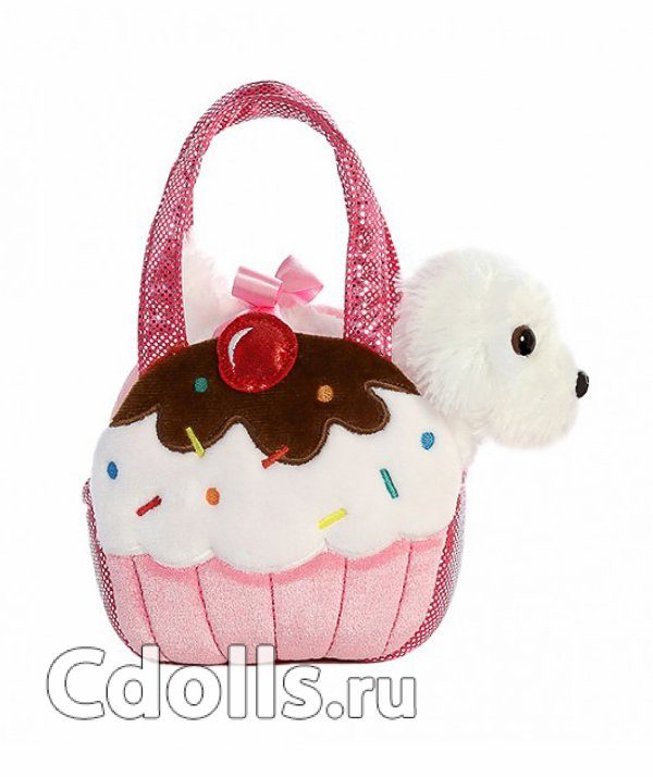 Мягкая игрушка Maru and Friends Cupcake Puppy (Мару энд Френдз Пушистая собачка Пирожное в сумочке) - фото