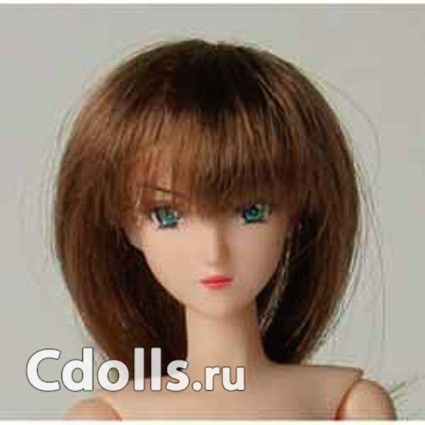 Парик Obitsu 1/6 Wig Medium Hair Marron Brown (Средний светло-каштановый для кукол Обитсу 27 см) - фото