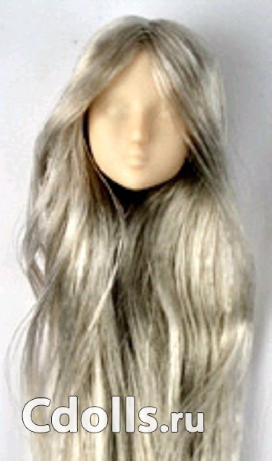 Голова Obitsu 1/6 White Head 01 Long Silver Hair (Белый цвет серебристые волосы для кукол Обитсу 27 см) - фото
