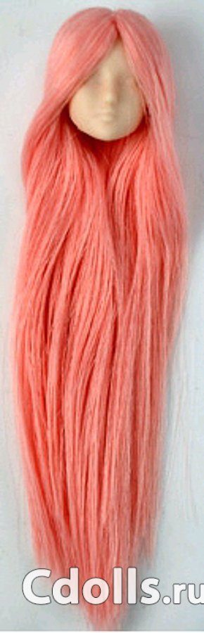 Голова Obitsu 1/6 White Head 01 Long Pink Hair (Белый цвет розовые волосы для кукол Обитсу 27 см) - фото