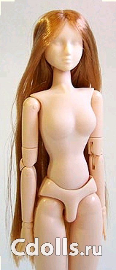 Голова Obitsu 1/6 White Head 01 Shining Brown Hair (Белый цвет волосы блестящий каштан для кукол Обитсу 27 см) - фото