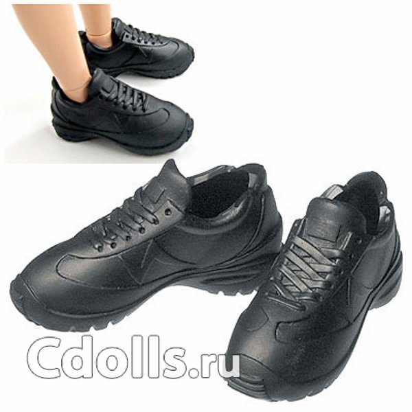 Obitsu Male Black Shoes (Кроссовки мужские черные для кукол Обитсу 27 см) - фото