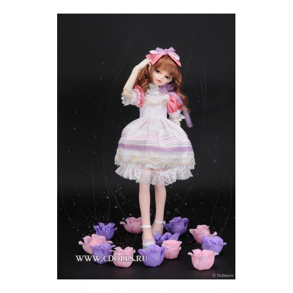 Комплект одежды Dollmore Sweet Dots Dress Set (Милые точки цвет белый для кукол Доллмор) - фото